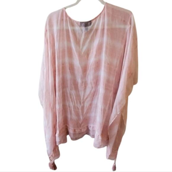 Lane Bryant striped tassel sheer tunic Coverup plus Size 26/28 4X - Picture 7 of 11